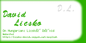david licsko business card
